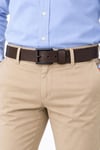 Erkek Koyu Kahverengi 4 Cm Metal Tokalı Kot Ve Kumaş Pantolon Kemeri