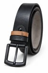 Erkek Siyah 4 Cm Çift Biritli Metal Tokalı Kot Ve Kumaş Pantolon Kemeri