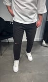 Erkek Siyah Dizi Yırtık Boyfriend Jean