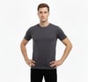 Erkek T-Shirt Bisiklet Yaka Slim Fit Dar Kesim Likralı Tişört Günlük Basic Body - Füme