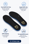 JY001 Memory Foam Hafızalı Darbe Emici Konforlu Ayakkabı Tabanlığı (Kadın/Erkek) Siyah