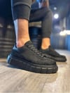 JY144 Volt Bağcıklı Süet Erkek Günlük Sneaker Yüksek Taban Ayakkabı SST Siyah