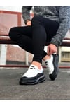 JY507 Alone Bağcıklı Cilt Erkek Günlük Sneaker Ayakkabı CST Beyaz/Siyah