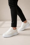 JY507 Dara Bağcıklı Cilt Erkek Günlük Sneaker Ayakkabı CBT Beyaz