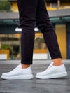 JY814 Axel Bağcıklı Cilt Erkek Günlük Sneaker Ayakkabı CBT Beyaz