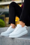 JY814 Axel Bağcıklı Cilt Erkek Günlük Sneaker Ayakkabı CBT Beyaz