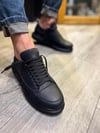 JY914 Drake Bağcıklı Cilt Erkek Günlük Sneaker Ayakkabı CST Siyah