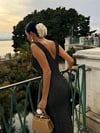 Kadın Askılı V Yakalı Uzun Triko Elbise