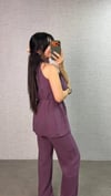 Kadın Halter Yaka Beli Kuşak Detaylı Ikili Takım