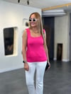 Kadın Kare Yaka Kalın Askılı Beyaz Triko Bluz