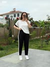Kadın Kısa Kollu Modal Dokulu Kumaş Yanı şeritli Takım