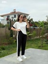 Kadın Kısa Kollu Modal Dokulu Kumaş Yanı şeritli Takım