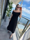 Kadın Madonna Yaka Midi Boy Modal Elbise