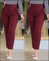Kadın üste Oturan Paçası Bilek üzerinde Biten Atlas Kumaş Pantolon 36 (S) - 48 (4XL)