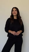 Kadın Uzun Kollu Bisiklet Yaka Viskon Iki Iplik Bluz Ve Pantolon Ikili Takım