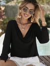 Kadın Uzun Kollu Degaje Yakalı Sandy Bluz