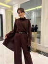 Kadın Uzun Kollu şal Detaylı Bluz Ve Pantolon Ikili Takım