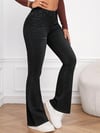 Kadın Yüksek Bel Cepli İspanyol Paçalı Kot Jeans Pantolon