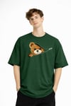 MN - Bear Baskılı Oversize Tişört HAKI