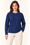 Modal Yumuşak Dokulu Bisiklet Yaka Uzun Kollu Tişört Sweatshirt - Lacivert