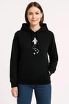 Nihilist Penguen Temalı Oversize Kapüşonlu Sweatshirt - Siyah
