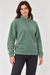 Polar Dik Yaka Yarım Fermuarlı Uzun Kollu Regular Fit Kışlık Sweatshirt - Mint Yeşili