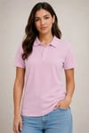 Polo Yaka Pike Kumaş Düğmeli Basic Tişört Günlük Rahat - Pembe