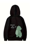 Sevgililer Günü Baskılı Oversize Kapüşonlu Sweatshirt Hoodie - Siyah