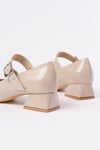 ST-006 Bej Rugan Günlük 4 cm Topuklu Bayan Ayakkabı