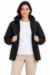 Su Geçirmez Softshell İçi Polar Astarlı Çıkarılabilir Kapüşonlu 4 Cepli Mont Ceket - Siyah
