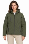 Su Geçirmez Softshell İçi Polar Astarlı Çıkarılabilir Kapüşonlu 4 Cepli Mont Ceket - Haki