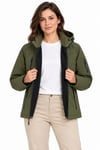 Su Geçirmez Softshell İçi Polar Astarlı Çıkarılabilir Kapüşonlu 4 Cepli Mont Ceket - Haki
