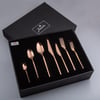 Jumbo 5100 Quartz Titanyum Bronz 84 Parça 12 Kişilik Çatal Kaşık Bıçak Seti