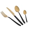 Jumbo 9400 24 Parça Titanyum Black Gold clrs 6 Kişilik Tatlı Çatal Kaşık Bıçak Seti