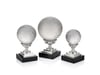 Mermer Tabanlı Gümüş Renk Dekoratif 3'lü Toplar 11,5*19 cm-9*18cm-7,5-17cm