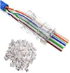 100 Adet EZ Rj45 Jack Cat5 / Cat6 Yeni Nesil Delikli İnternet Kablo Kablosu Ucu Konnektör Connector