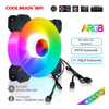 Coolmoon - 12cm ARGB Kasa Fanı - 120mm Soğutucu Işıklı Fan - 5V 3Pin 4Pin Pwm Bağlantı (Siyah)
