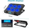 ECOYOM X6A Gaming Pad Laptop Cooler 6 Fanlı Notebook Soğutucu Mavi Led Işıklı Dizüstü Bilgisayar Standı
