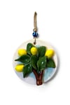 14cm Zeytin Ağacı Beyaz Seramik Yuvarlak Nazarlık