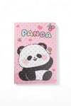 A5 Nokta Simli  Pembe Panda Defter
