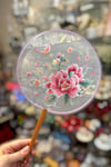 Nakışlı Japon Yelpazesi Pembe Güllü