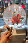 Nakışlı Japon Yelpazesi Pembe Güllü