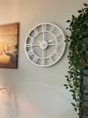 Metal Romen Rakamlı Duvar Saati  Beyaz Renk(50x50 Cm)