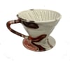 V60 dripper Seramik Kahve Demleme (KIRMIZI-KAHVE-SİYAH) Ebru Desen