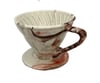 V60 dripper Seramik Kahve Demleme (KIRMIZI-KAHVE-SİYAH) Ebru Desen