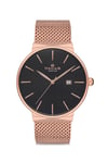 Nacar Hasır Kordon Rose Gold Klasik Erkek Kol Saati NC34-290431-RBRM