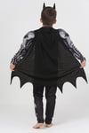 1.KALİTE 3 PARÇALI PELERİN VE MASKELİ, KASLI GÖRÜNÜMLÜ BATMAN ERKEK ÇOCUK KOSTÜMÜ