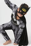 1.KALİTE 3 PARÇALI PELERİN VE MASKELİ, KASLI GÖRÜNÜMLÜ BATMAN ERKEK ÇOCUK KOSTÜMÜ