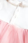%100 PAMUK BEBE YAKA RAİNBOW İŞLEMELİ TÜTÜLÜ  BEBEK ELBİSESİ