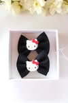 2'li Siyah Hello Kitty Figürlü Toka
